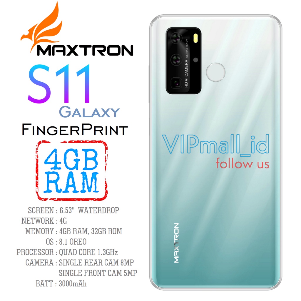 (FINGERPRINT) MAXTRON S11 GALAXY 4G - HP ANDROID 6,26" RAM 4GB/32GB - HP MAXTRON S11 GALAXY - HP AND