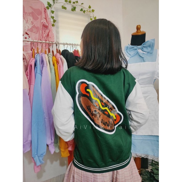 JAKET BASEBALL WANITA TIGER GREEN