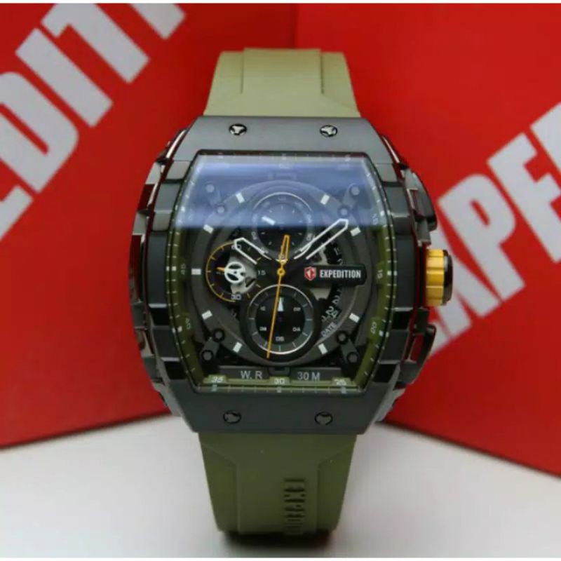Jam Tangan Expedition E 6782 Pria / E6782 MC Green Army Original