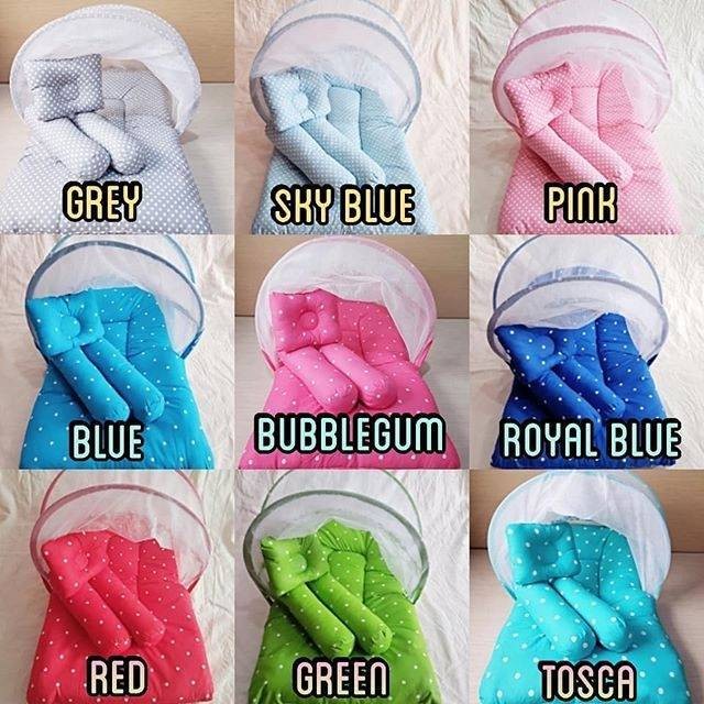 KASUR KELAMBU / Kasur Lipat Kelambu Motif POLKADOT