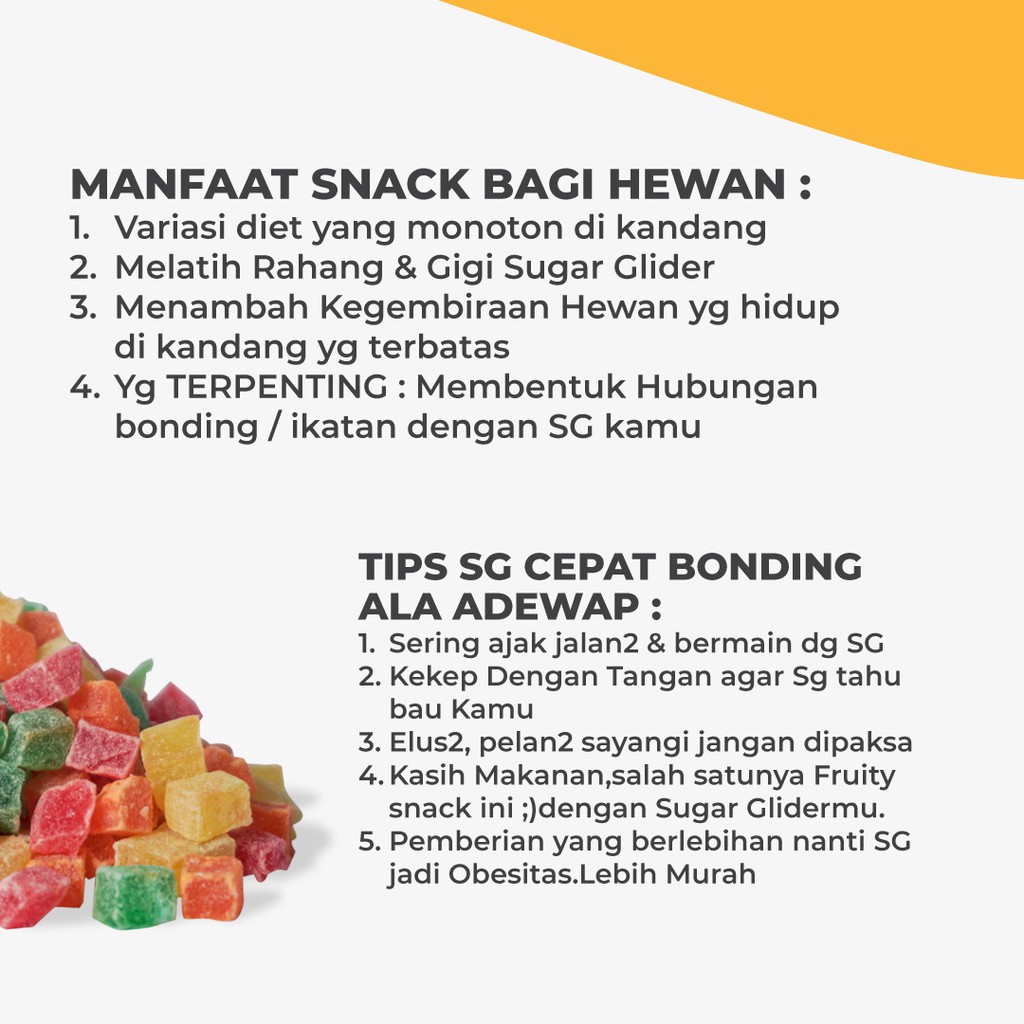 ADEWAP GLIDER Fruity Snack Sugar Glider Buah Kering Cemilan Sugar Glider