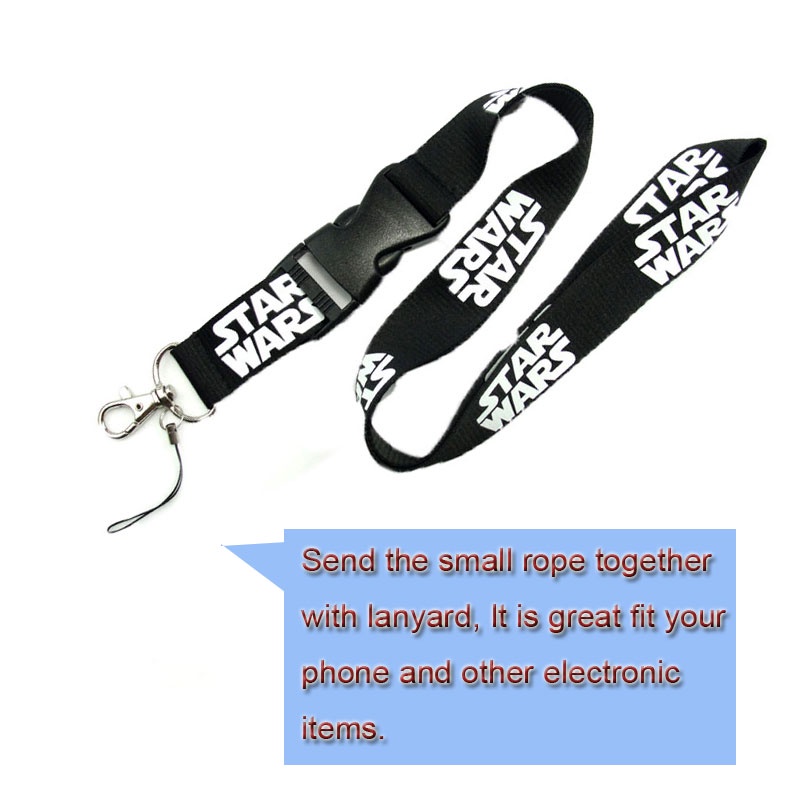 Tali Lanyard Motif Print Star Wars Anti Hilang Untuk Gantungan Kunci / Kamera / Handphone