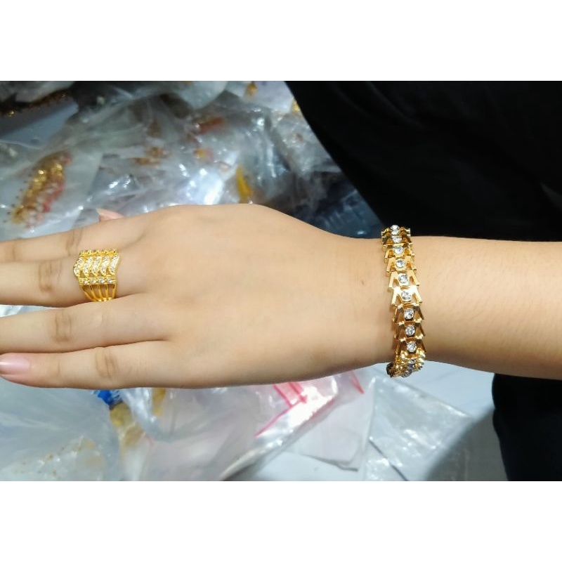 GELANG TANGAN WANITA MOTIF KEKABANG PERTAMA FREE CINCIN PERTAMA