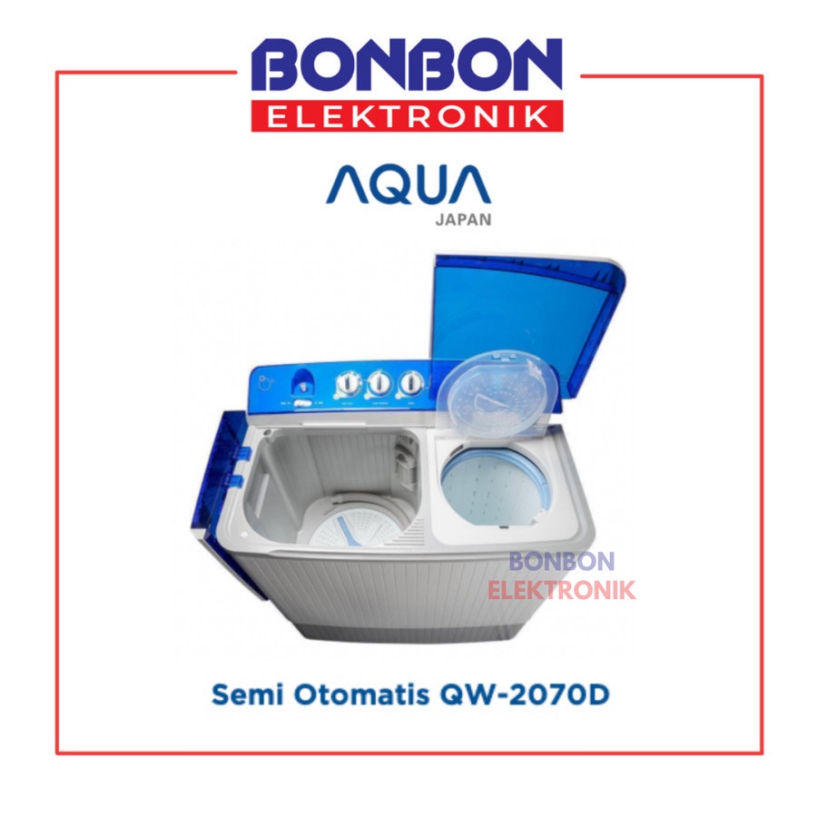 AQUA Mesin Cuci 2 Tabung 20KG QW-2070D / 20 KG QW2070D QW 2070 D