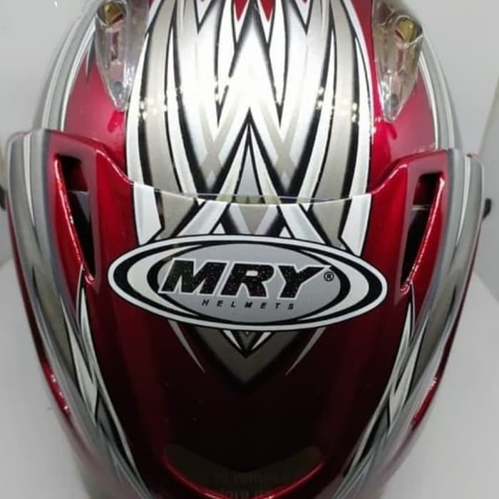 Helm MRY X-26 RED XANDER 026 Glossy Half Face Helm Dewasa Size L - Merah