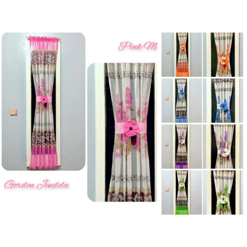 gorden pita minimalis motif/gorden kupu kupu motif/gorden ikat tengah motif/lapis gorden