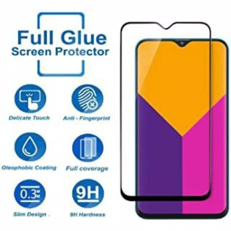 TAMPERED GLASS TG ANTI GORES WARNA OPPO F9 FULL LAYAR