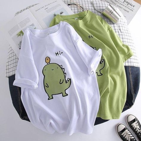 MYSTIQUE.ID - BAJU KAOS COUPLE CUTE DINO LUCU DAN AESTHETIC