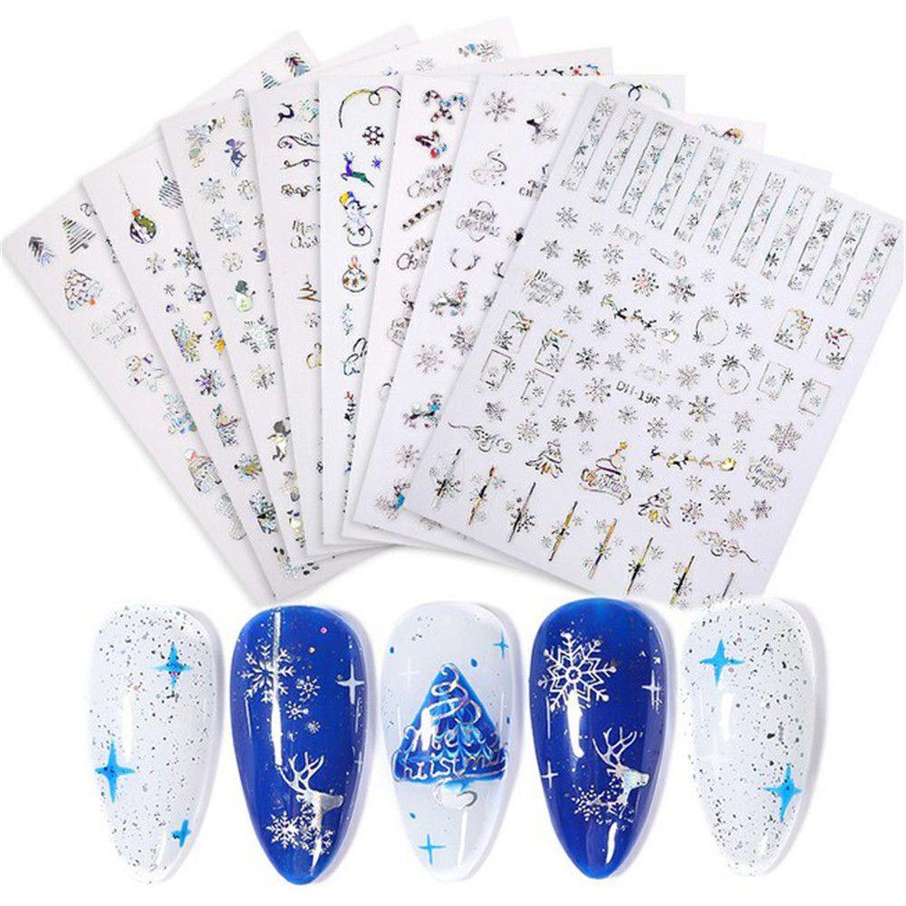 Lily Stiker Kuku Manicure Tools Dekorasi Nail Art Merry Christmas Elk