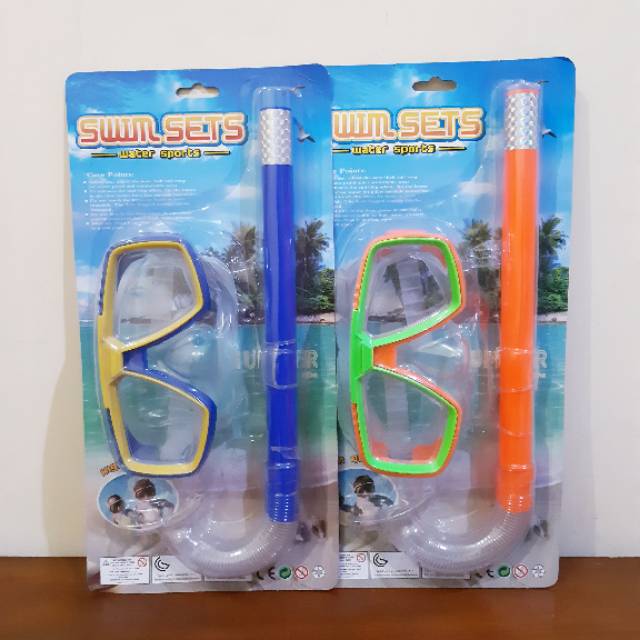 Set Kacamata &amp; Selang Snorkel Dewasa Alat Selam Renang Snorkeling Anak