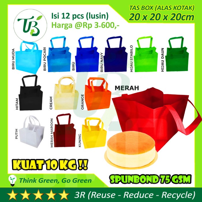 

[DISKON] TAS KUE TBI 20cm Spunbond bukan paperbag dus - Merah GRATIS ONGKIR