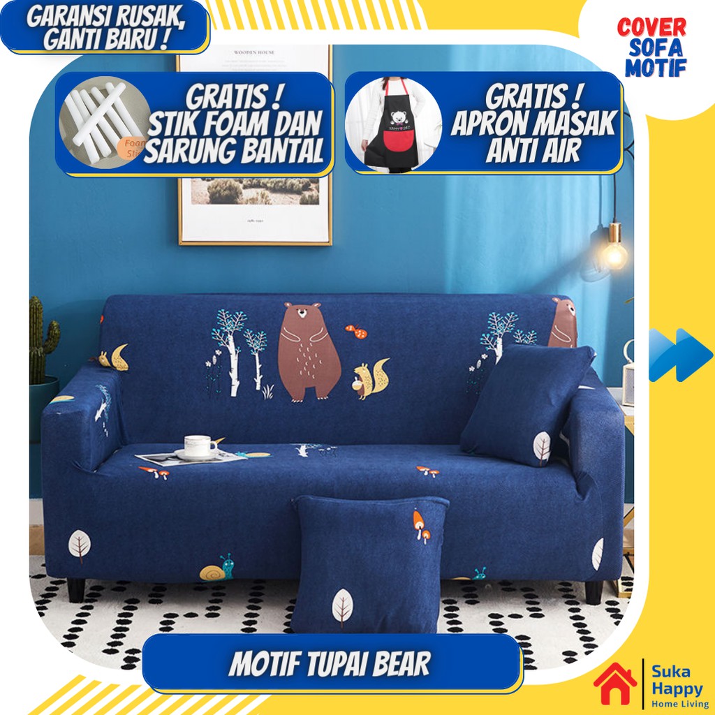SOFA COVER IMPOR Sarung Elastis Pembungkus Pelindung Dekorasi Sofa Ruang Tamu COVER SOFA 1 2 seater