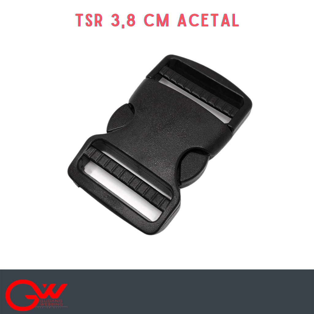 BUCKLE 3,8cm / SLOT 3,8CM / TSR 3,8CM HITAM - ECERAN