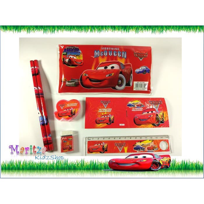 

TERMUURAAH, Stationery study set dompet karakter Cars .