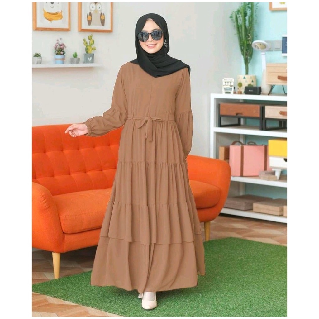 Vince Fahion - Belani Maxi Gamis Polos Remaja / Dress Muslim Wanita