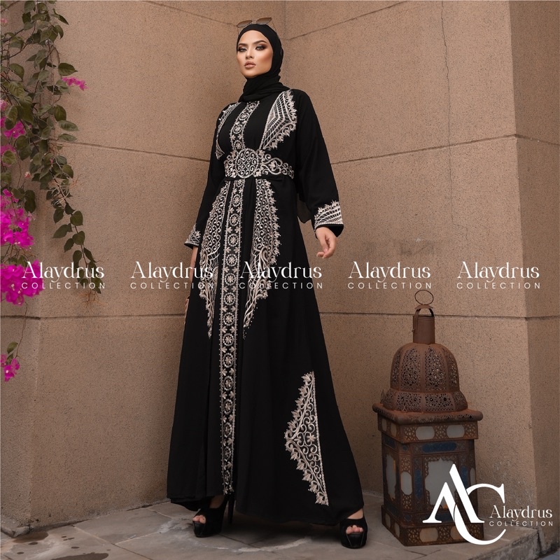 Abaya Baju Muslim Bordir Gamis Maxi Dress Arab Saudi Bordir Zephy Turki Umroh Dubai Turkey India 847