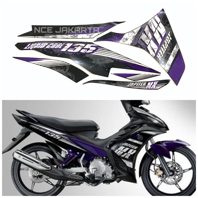 STIKER STRIPING JUPITER MX TAHUN 2013 HITAM UNGU