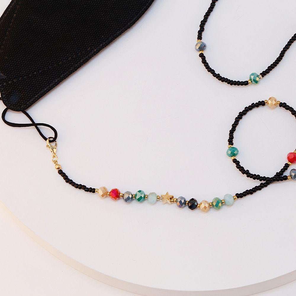 R-flower Anti-Lost Rantai Wanita Mutiara Warna Lanyard Kacamata Rantai Pemegang Tali Leher Kacamata Rantai