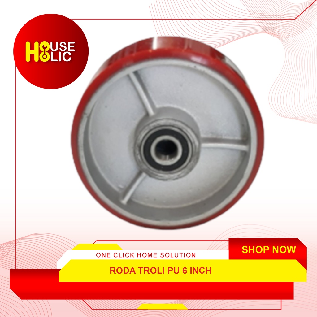 Roda Troli Trolley PU 6&quot; Inch / Roda Palet Nilon Roda Caster Kastor