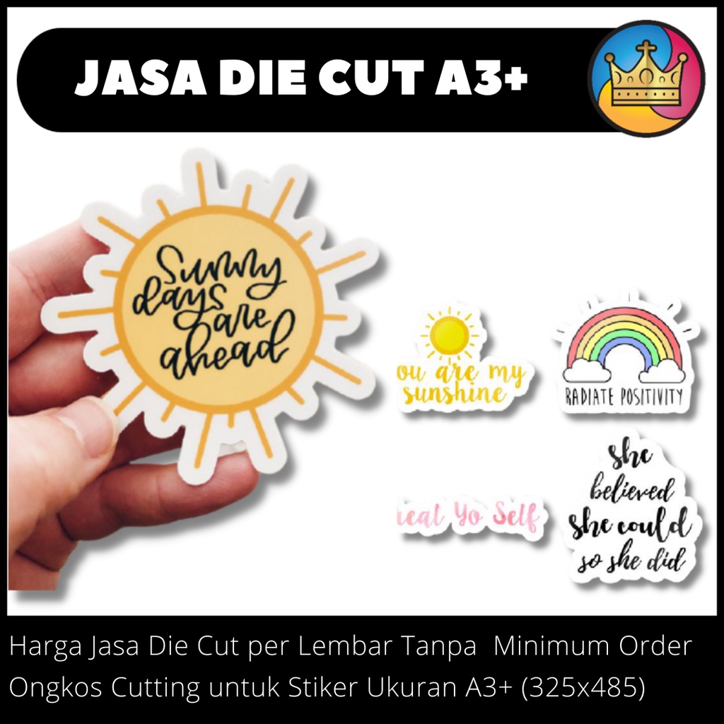 

ONGKOS JASA DIE CUT A3+ Print & Cut Finishing Print Sticker Stiker