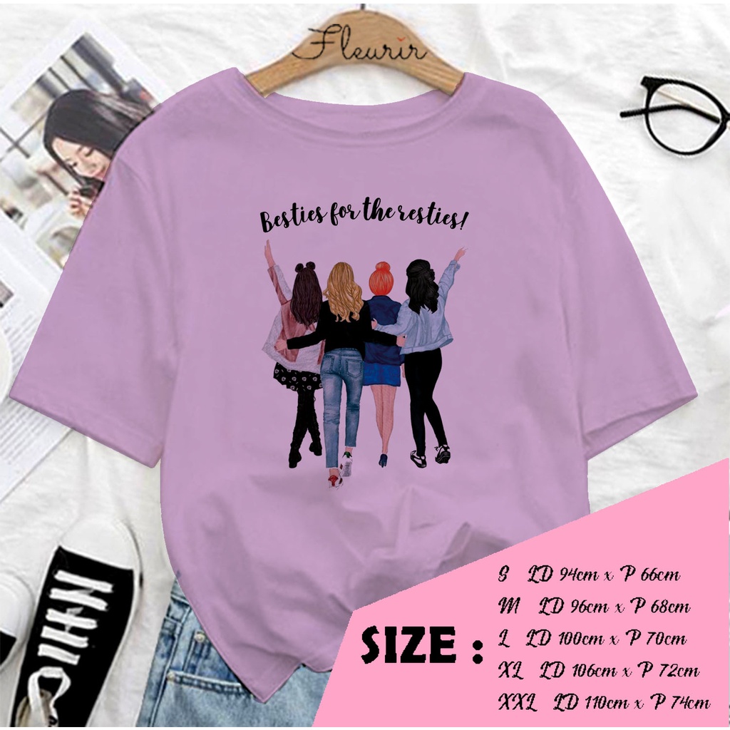 FLEURIR - COD BESTIE KAOS WANITA PRIA REMAJA DEWASA UNISEX TSHIRT JUMBO