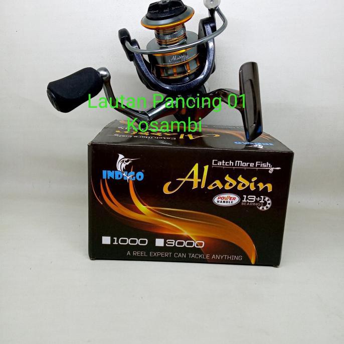 Hadir Reel Indigo Aladdin 1000/3000 /Reel Spinning Power Handle - Gold, 3000 Sale