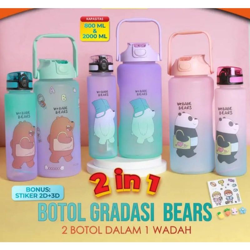 BOTOL MINUM 2 LITER VIRAL BOTOL GRADIASI 2LITER BOTOL VIRAL BOTOL MOTIVASI FREE STIKER 2D 3D