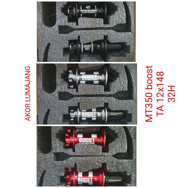 strummer mt350 boost TA 12 x 148 set hub freehub mtb 32H disc tanpa adaptor to qr
