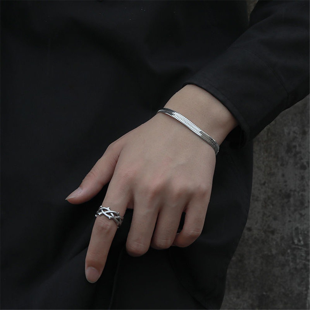 [MS108] GL 05 - Gelang impor model gepeng untuk wanita dan pria | Gelang Korea warna silver dan emas