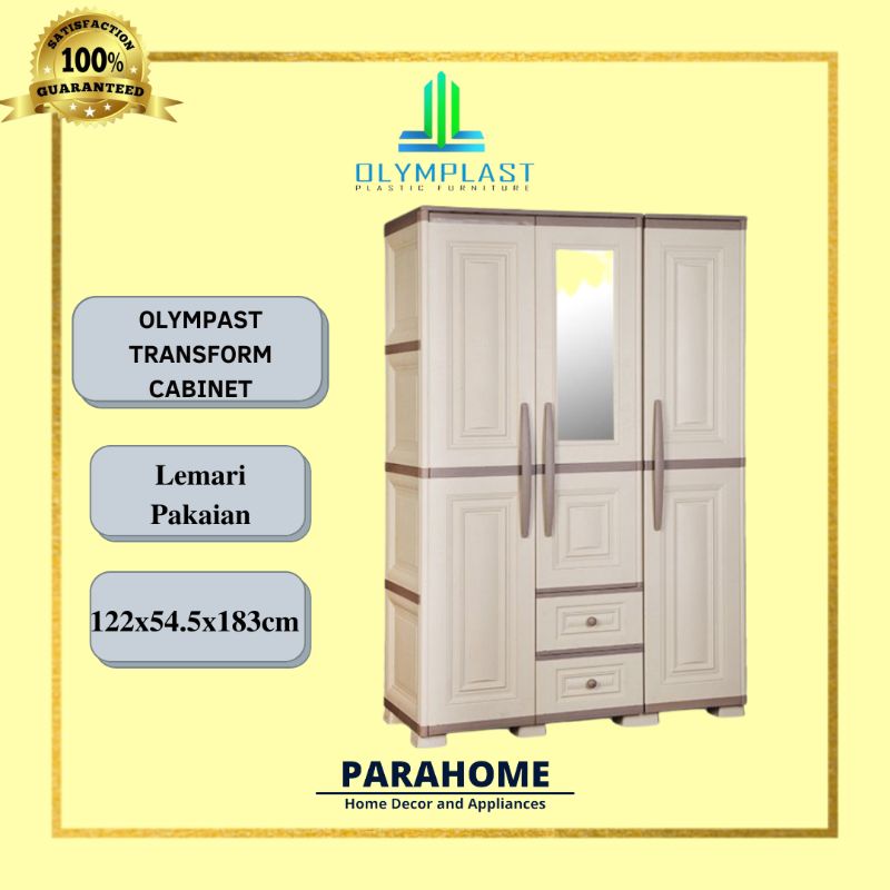 Olymplast Lemari Plastik 3 Pintu / Lemari Baju / Lemari Pakaian