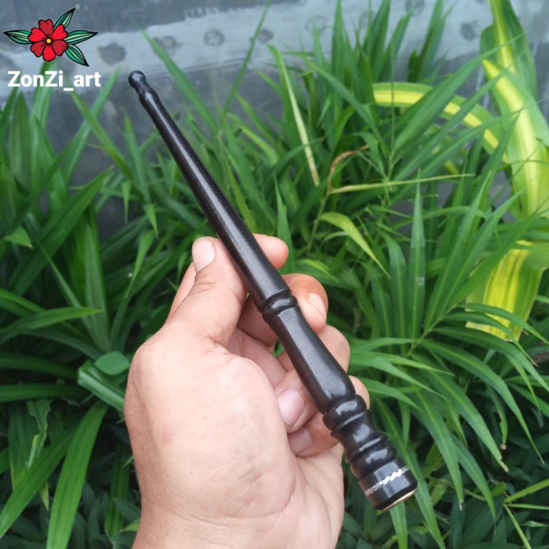 Once Pipa Rokok Kayu Galih Kelor Hitam Profil 25cm