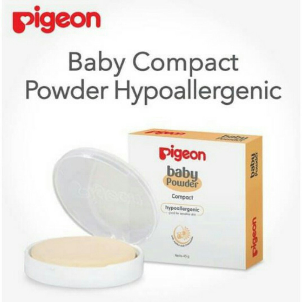 PIGEON Bedak Padat Bayi - Baby Compact Powder Cake Chamomile White 45 Gr - Paraben Free