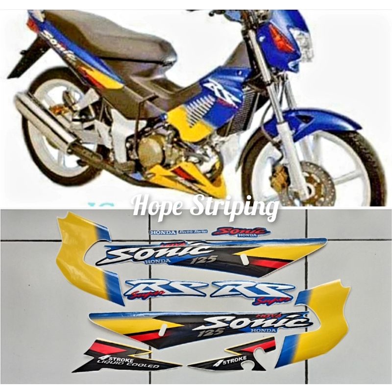 Striping Honda Sonic RS 125 th 2000 Biru