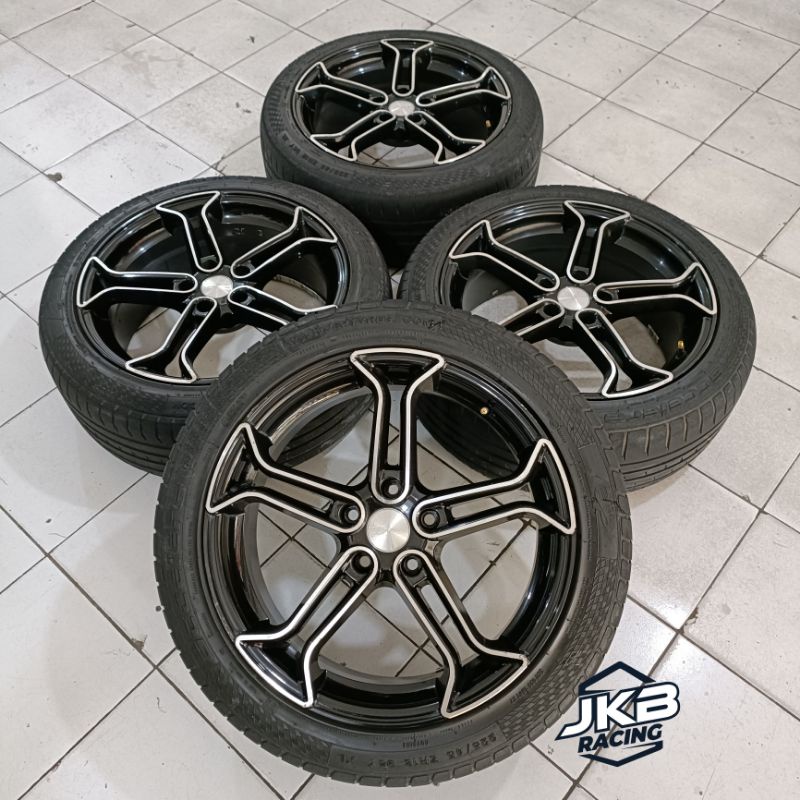 Velg Mobil Racing Bekas Hsr Numeric Ring 18 pcd 5x114.3 Bonus Ban 225 45 R18