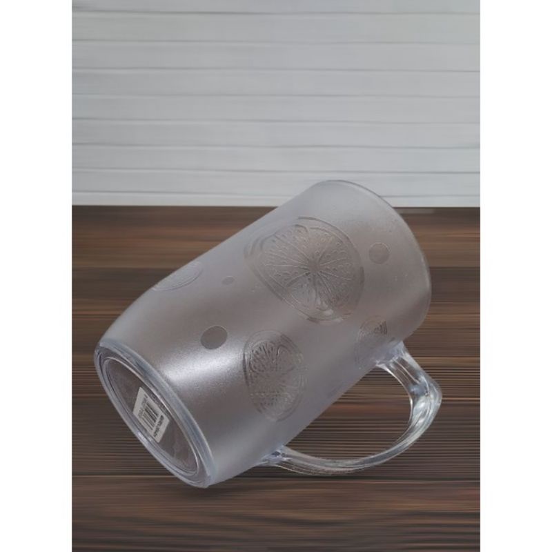 GELAS GAGANG PLASTIK KRISTAL 4 PCS GELAS MINUM GAGANG PLASTIK GELAS PLASTIK GAGANG