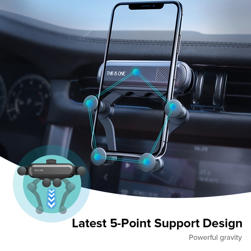 360 ° Rotatable Universal Car Mobile Phone Holder/Dudukan Ponsel Yang Dipasang Ventilasi Udara Multifungsi/In Car Smartphone Stand/In Car Penjepit Otomatis Phone Holder