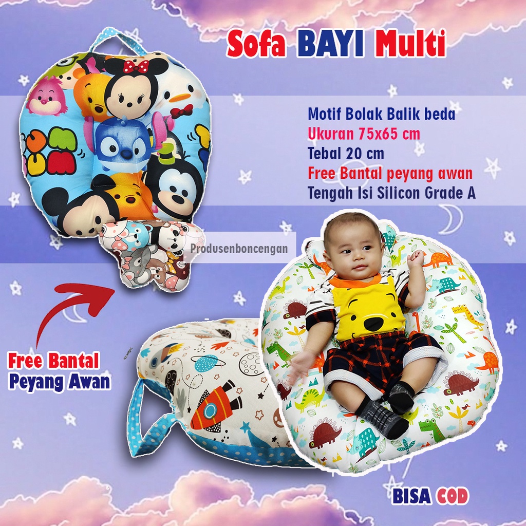 Sofa Bayi New Born Sofa Bayi Jumbo Sofa Bayi Multifungsi Sofa Bayi Besar Sofa Baby Belajar Duduk Free Bantal Peyang