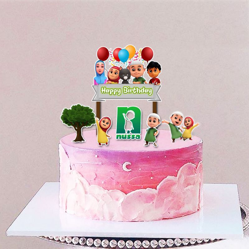 Jual Topper cake nussa & rara Happy birthday hiasan kue ulang tahun