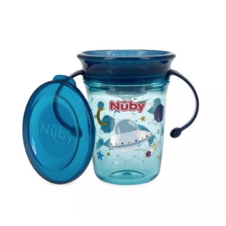 Nuby 360 Wonder Cup Tritan Glitter 240ml Twin Handle Botol Minum