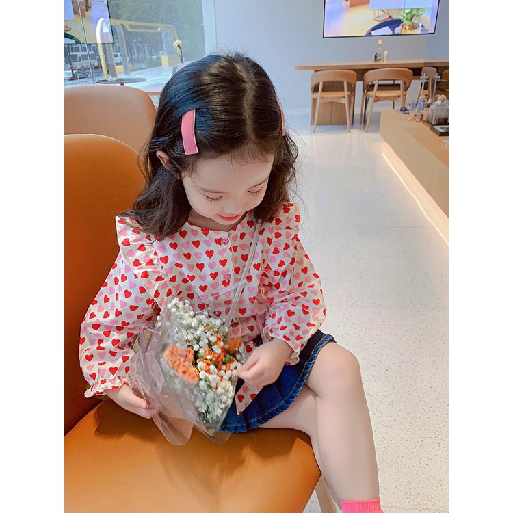 [Cocobaby Jakarta] Setelan Anak Perempuan Love Pink Red Stelan Anak Cewek Import Murah-3