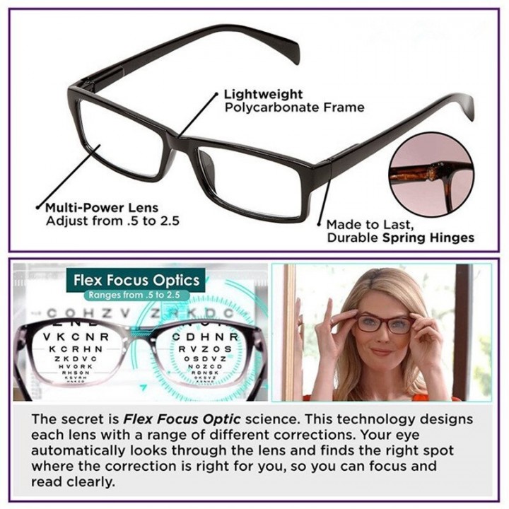 [COD] Kacamata Baca Plus Auto Fokus Unisex dengan Design Trendy Kekinian - One Power Readers Glasses