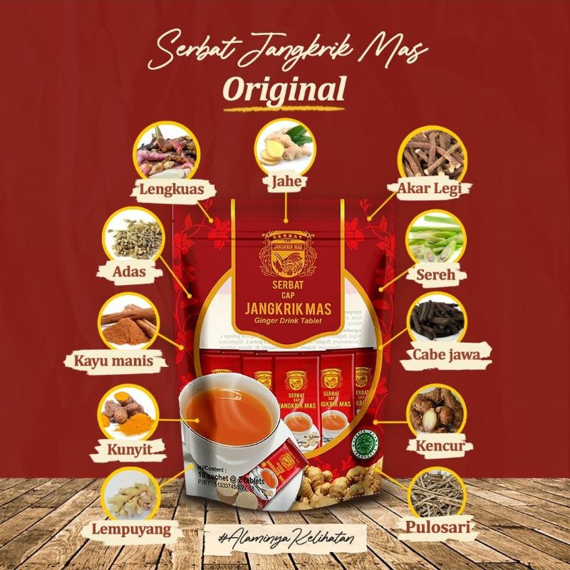 

SERBAT JANGKRIK MAS ORIGINAL JAHE WEDANG JAHE MINUMAN HERBAL