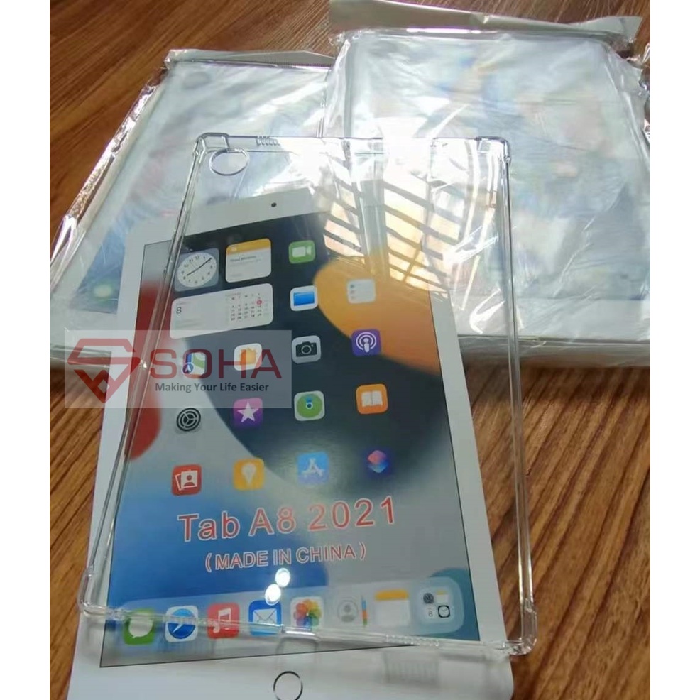 SBT-002 Cover Samsung Tab A8 10.5 Inch 2021 X200 X205 Anti Crack Silikon Bening Clear Shock Absorption Tablet Back Case Soft