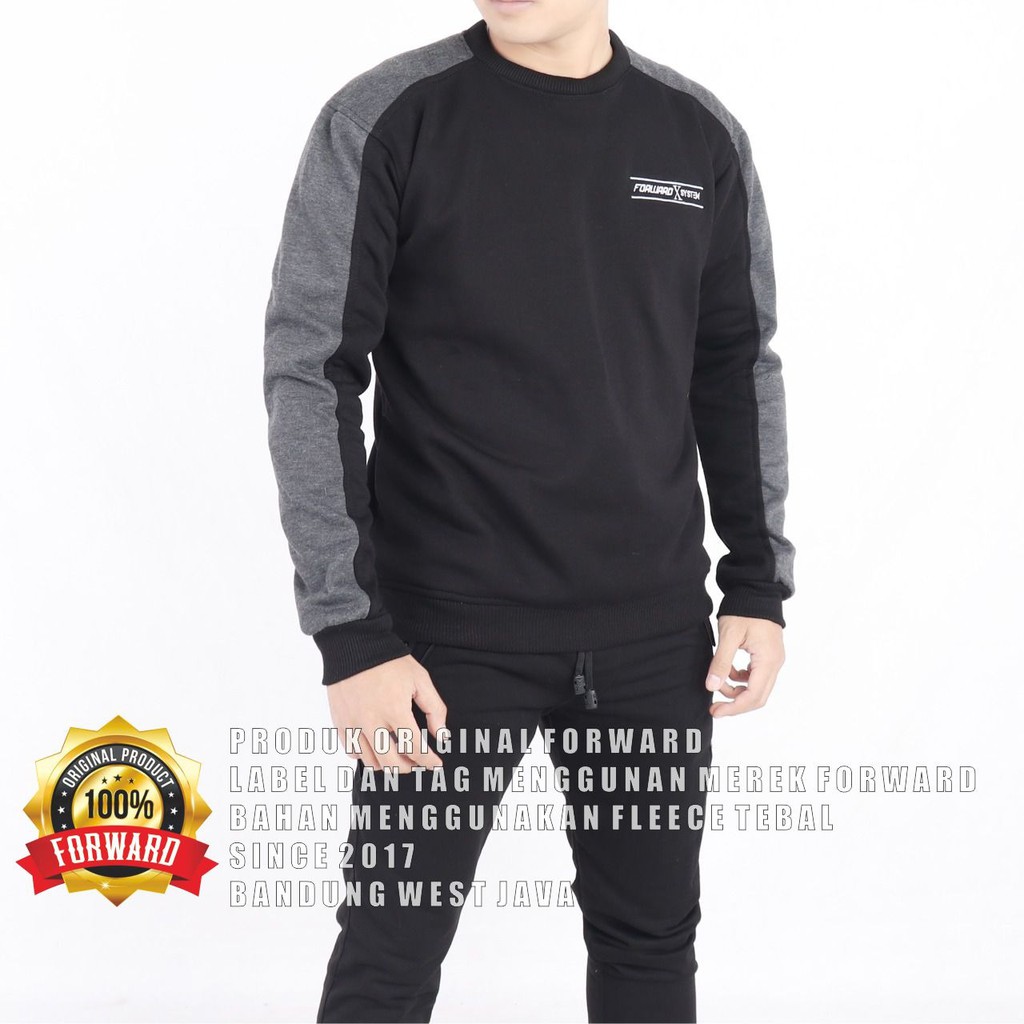 [COD] Forward system Crewneck Sweater Black Motif Simpel Pria/Wanita Premium Quality