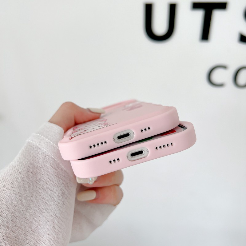 Soft Case Pelindung Kamera Motif Kucing Pink Untuk IPhone 11 12 13 14 Pro Max