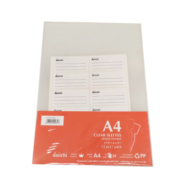 

Gramedia Cijantung - DAIICHI CLEAR SLEEVES 9001 A WHITE / 12PC