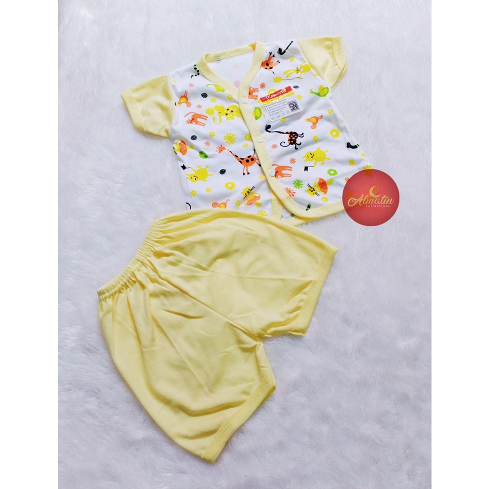 Setelan Anak / Setelan Baju Bayi Lengan Pendek / Baju Bayi Kancing Depan