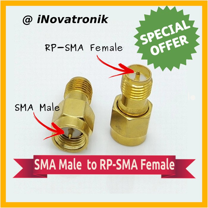 SMA Male to RP-SMA Female RP SMA Adapter Connector Konektor Antena FPV