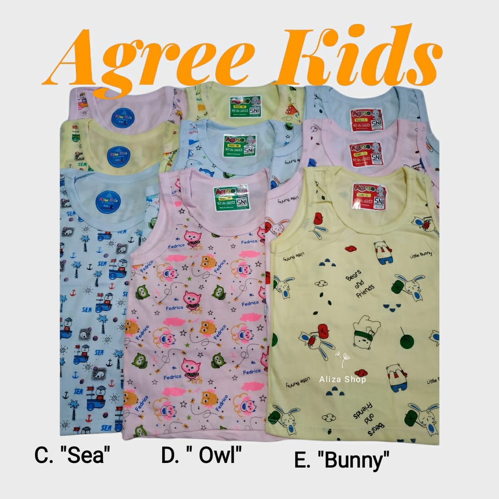 Kaos Dalam Anak Motif Singlet Agreekids Size S - XL