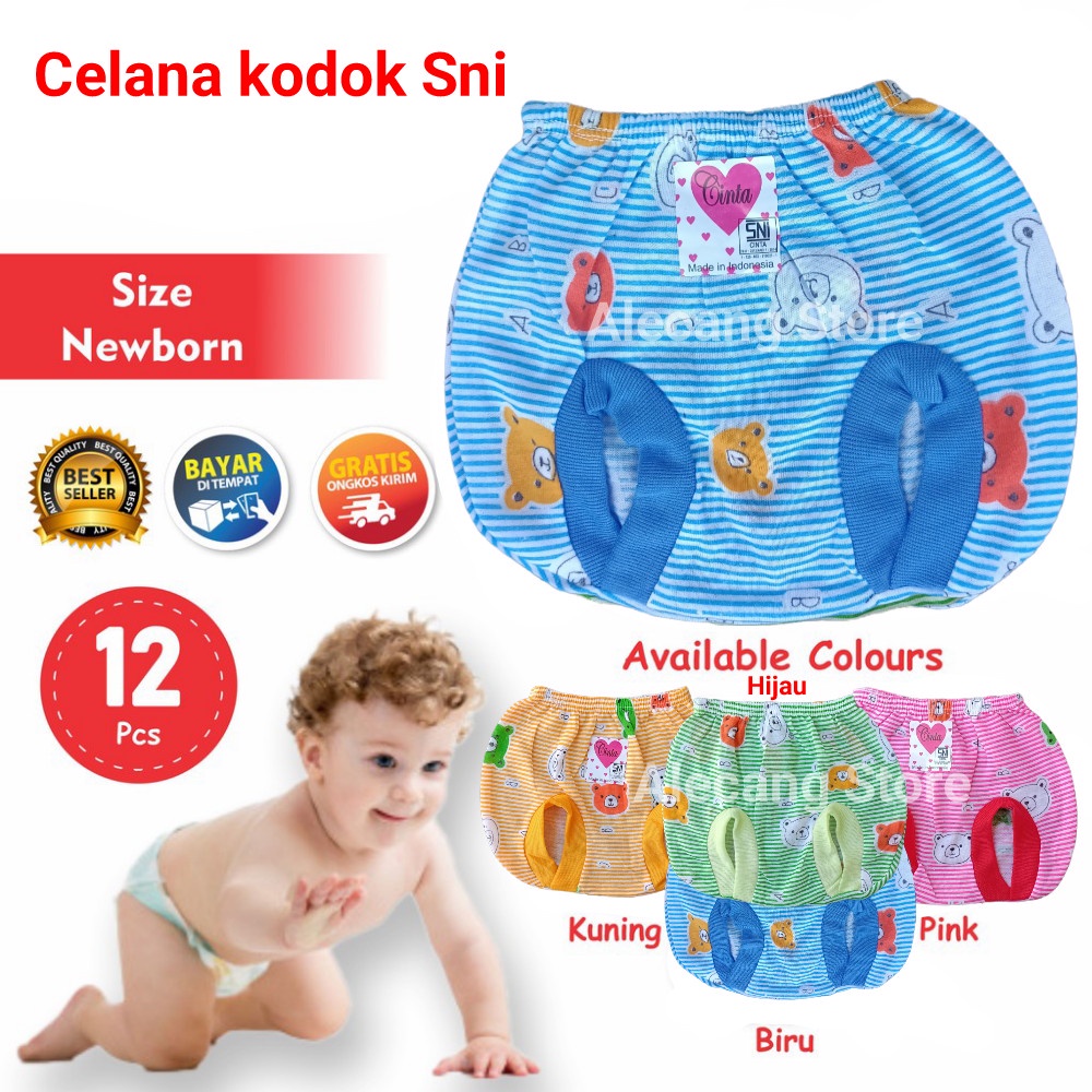 Celana pop bayi polos Newborn dan 6 pcs SNI